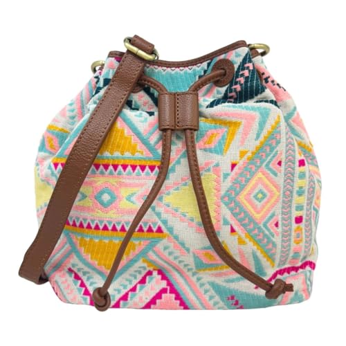 Myra Bag Drawstring Bucket Bag for Women - Bohemian Leather Crossbody Shoulder Bag Purse