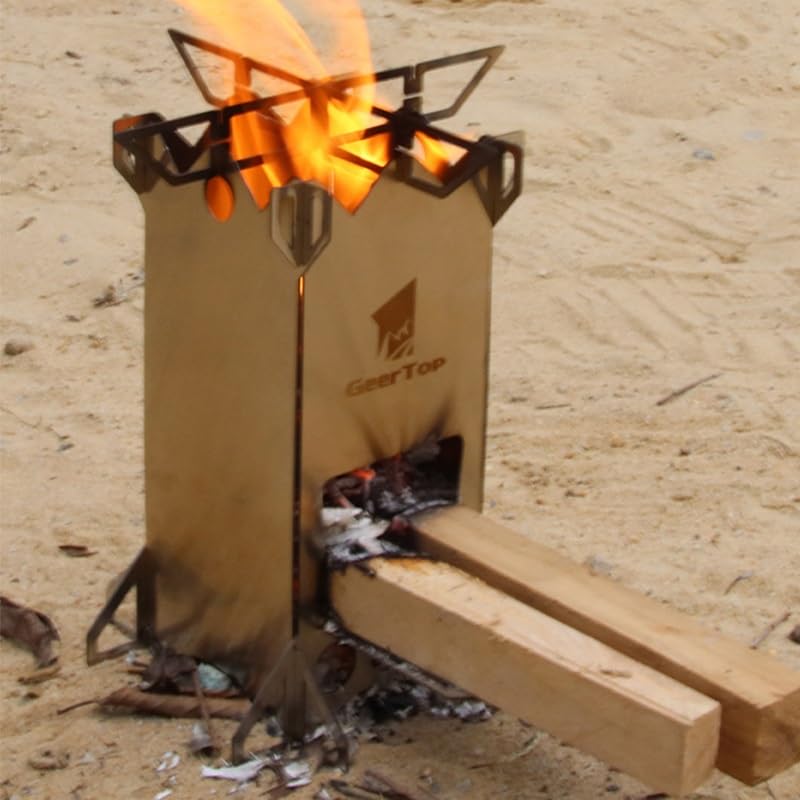 Réchaud de Camping, Réchaud de Fusée Détachable et Pliable, Réchaud de Camping Léger, Mini Réchaud de Camping Multi-combustibles, for Randonnée en Plein Air, Voyage, Pique-Nique