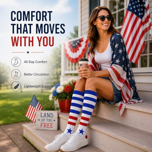 Image of 4 Pairs Compression Socks for Women Circulation-Best Support for Nurses,Running,Athletic,Travel