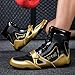 FeoHiys Men's Youth Fashion Boxing Boots Lightweight Artificial Leather Wrestling Shoes, EVA Rubber Sole for Weightlifting, Martial Arts,Black,7.5