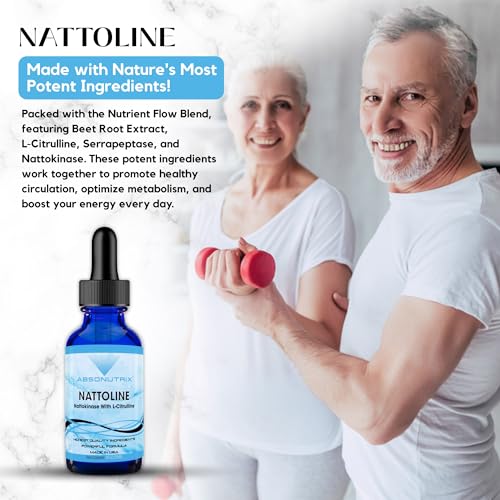 Image of Nattoline, 390 mg, 4 FL OZ Liquid, 302 Servings, Made in USA, Plant-Based Ingredients, Beet Root Extract, L-Citrulline, Serrapeptase, Gluten-Free, Non-GMO, GMP Certified