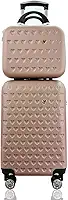 Kit Conjunto Mala de Bordo 10 kg para Viagem em ABS Cadeado Integrado Rodas 360º mais Frasqueira Rígida Gladiador C1MB Rose Gold