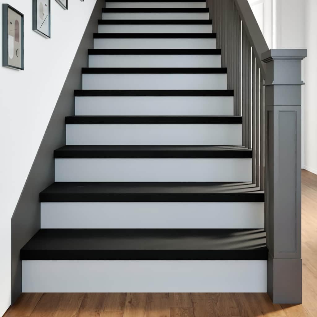Gradini per scale, 8 pezzi, in legno massello, rovere marrone scuro