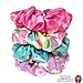 LUV HER Disney Princess Cute Scrunchies for Girls of All Ages - 4 Large Hair Scrunchies for Girls - 4 Printed Scrunchies with Your Favorite Characters - Hair Accessories for girls 3+