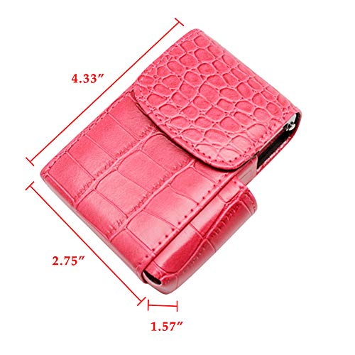 Boshiho Pu Leather Cigarette Case With Lighter Holder Tobacco Pouch Best Gift For Men Women (Hot Pink) #TOP5