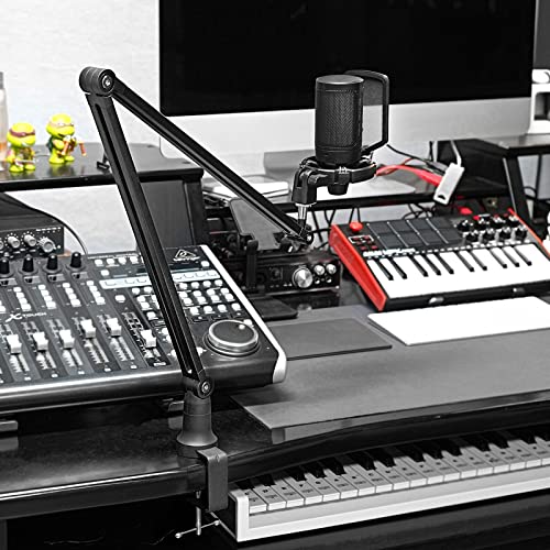 Bras de micro pour libérer l'espace du bureau en production musicale