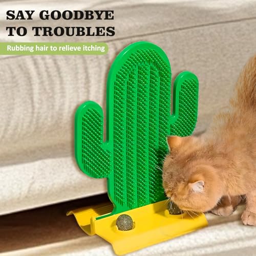 Pelota para gato de hierba gatera Chouchouter con forma de cactus verde giratorio 7
