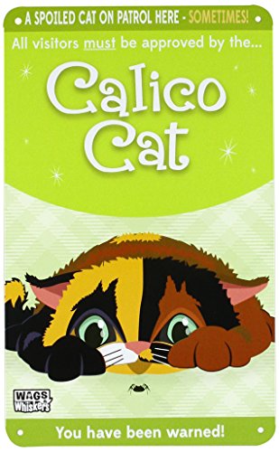 Wags and Whiskers WagsWhiskers Sign-Calico Cat Señal, Hierro galvanizado, Multicolor, Large