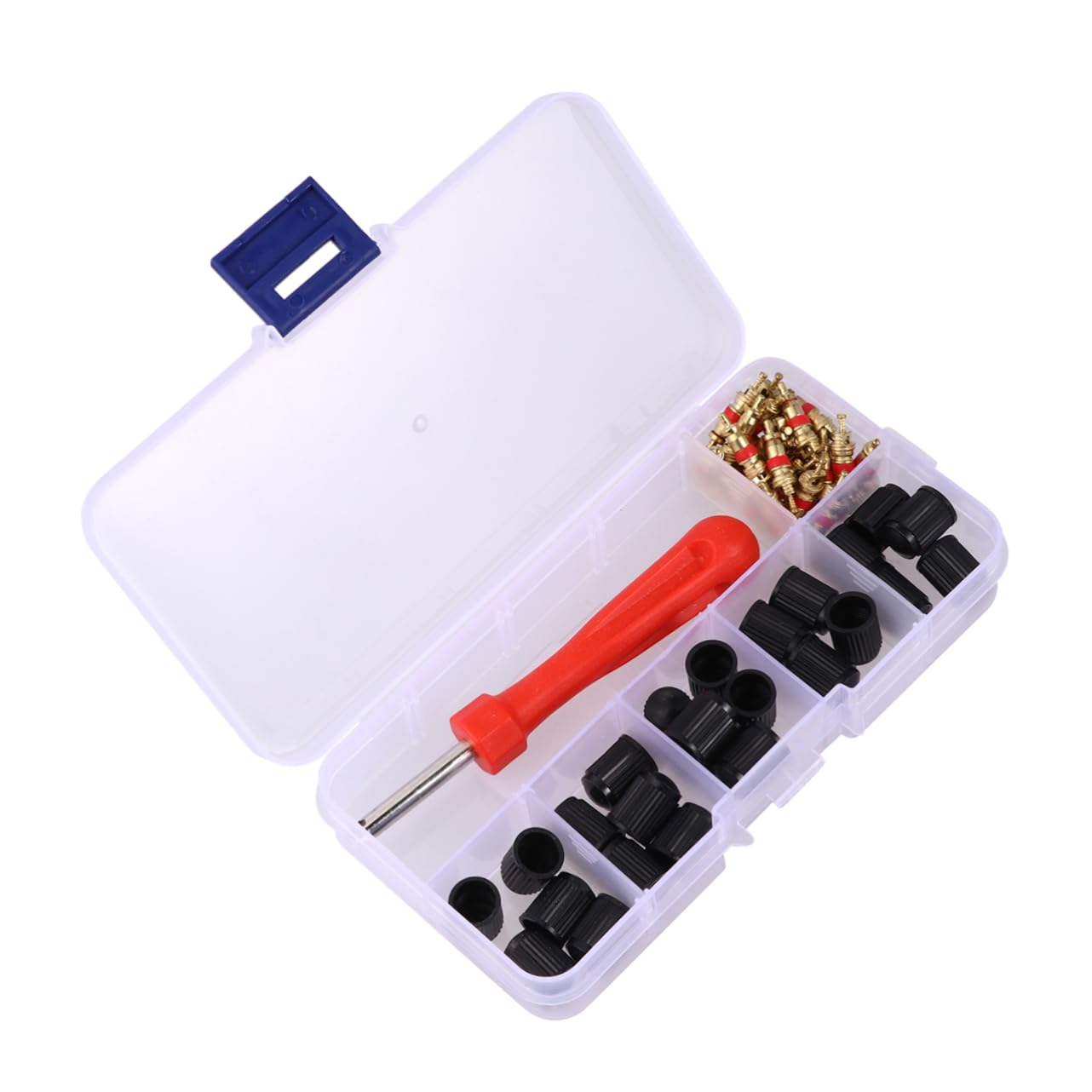 Kichvoe 61Pcs Tire Valve Core Removal Tool Set Durable Auto Repair Wrench for Easy Tire Dismantling and Installation Essential for Motorbike Bicycle and Maintenance