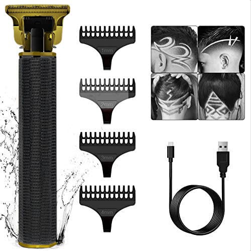 Hatteker SURKER USB Professional Hair Clipper Cordless Clippers Hair Trimmer Beard Shaver USB Trimmer Cordless Rechargeable Kit (Black)