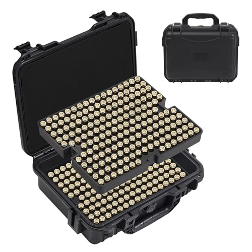 Minahao - Minahao Hard Ammo Storage Case Hold 366 Round - Lockable Ammo Protection Box Compatible with 9x19mm Parabellum, 9mm Luger, 380ACP, 38 S&W, 32 S&W, .(Case Only)