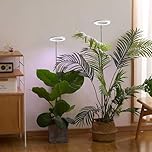 Jonlaki Grow Lights for Indoor Plants, 10W Plant Lights for Indoor Growing Battery Operated Grow Lights for Indoor Plants with 3H/9H/12H Timer for Succulents Small Plants (Black 72 Beads)