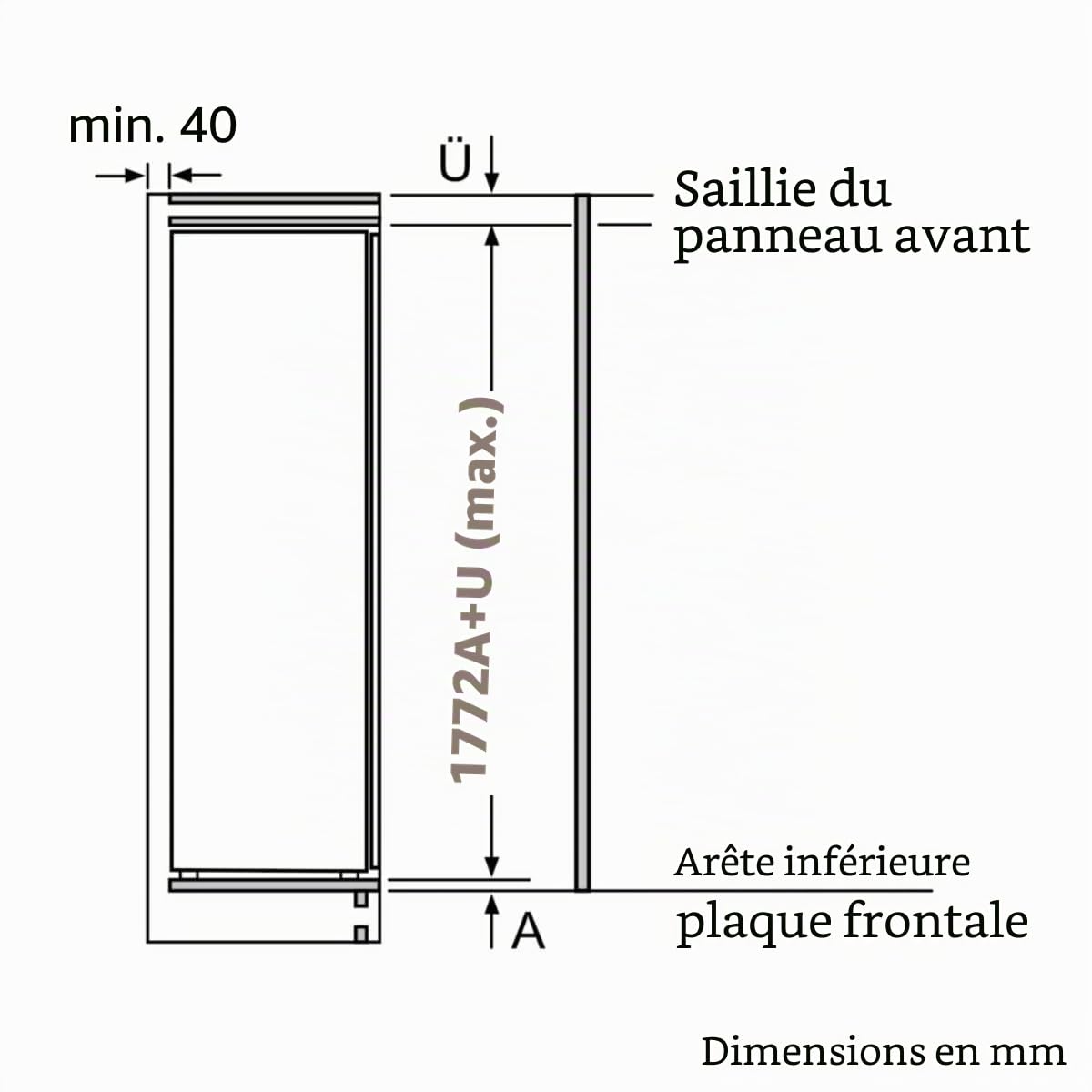 Siemens KI81RADD0 iQ500 Réfrigérateur encastrable 177,5 x 56 cm 310 l Fabriqué en Allemagne Porte-bouteilles 2 x fraîcheur plus rapide Porte SoftClosing très silencieux Charnière plate
