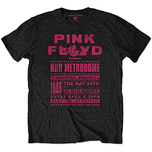 Pink Floyd T Shirt Live Metrodome 1988 Band Logo Nuevo Oficial De Los Hombres Size S