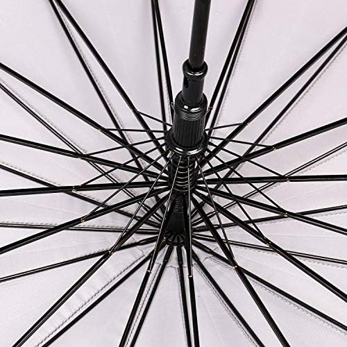 ThreeH Bamboo Hook Handle Golf Umbrella Windproof and Rainproof Auto Open Stick Umbrella KS08,Purple