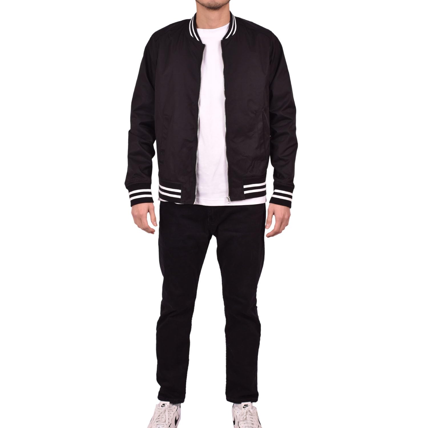 RIFLESSI Men's Slim Fit Lightweight Casual Varsity Bomber Jacket