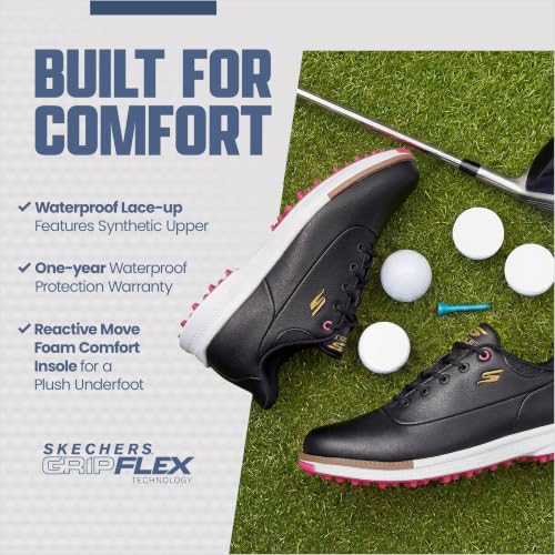 Image of Skechers Women's Jasmine Waterproof Golf Shoe | Golf, Waterproof, ECO FLIGHT Cushioning, GRIPFLEX Outsole, Light Weight, Replaceable Softspikes