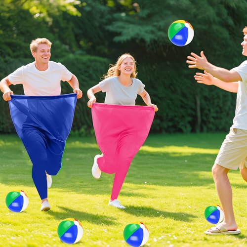 Image of Granny Pants Outdoor Game,Granny Pants with 8 Bouncy Balls & 1 Air Pump (Random Colors) and 2 Pack Color Granny Pants Game for Adults Family Reunion & Team Building, Big Pants Ball Game