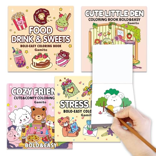 4-Pack Mini Coloring Book for Adults Travel Small Coloring Books Pocket Size Adults Relaxation Coloring Books Stress Relief Adult Mini Coloring Book