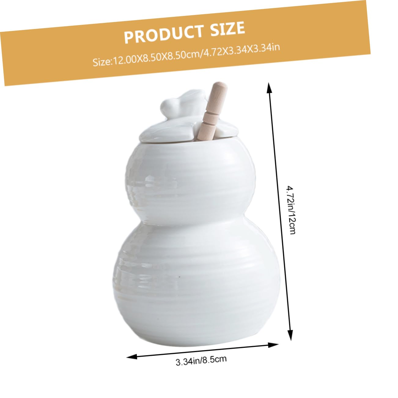 Ciieeo 1 Set Ceramic Honey Pot with Spoon Compact Honey Dispenser for Kitchen Washable Storage Jar and Dry Foods Simple Design Material