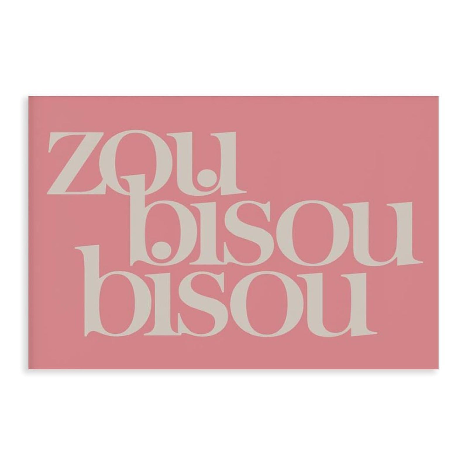 GJtyRFH Zou Bisou Gillian Hills French Typography Mad Men Serge Gainsbourg Mid (2) Canvas Wall Art Posters And Prints Room Aesthetic Bedroom Office Decor 24" L X 36" W