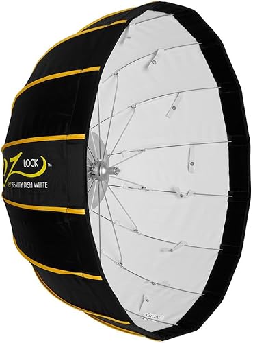 Glow EZ Lock - Caja de luz plegable de 25 pulgadas con anillo de velocidad y disco de desviación de montaje Bowens, caja suave de diseño acanalado