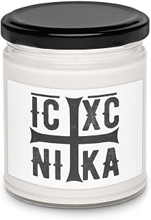 ICXC Nika Prayer Candle, Greek Orthodox Christian Religious Home Decor