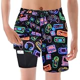 Bañador para Niños, Bañador para Niños de Secado Rápido Pantalones, Pantalones Cortos de Playa para Resistente a la Arena, al Polvo y a los Rayos UV, Elegante, Vacaciones en la Playa,Negro Frío,160