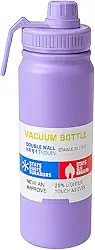Garrafa de Água Térmica Inox 800ml Esportiva com Alça Parede Dupla Isolada a Vácuo Antivazamento Garrafinha Academia Fitness Corrida Esportes Escritório – Premium (Roxo Claro - Lilás)