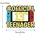 13th Official Teenager Cake Topper Decorations - Birthday Theme Picks Cheers to 13 Years Old game Party Decoration- Handmade black gold red blue Glitter