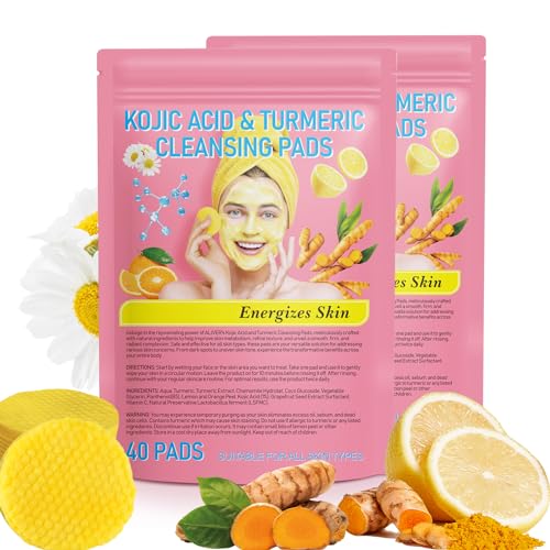 Turmeric & Kojic Acid Face Cleansing Pads, 80ct