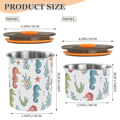 Envase hermético de acero inoxidable para café 900 ml miniatura 2