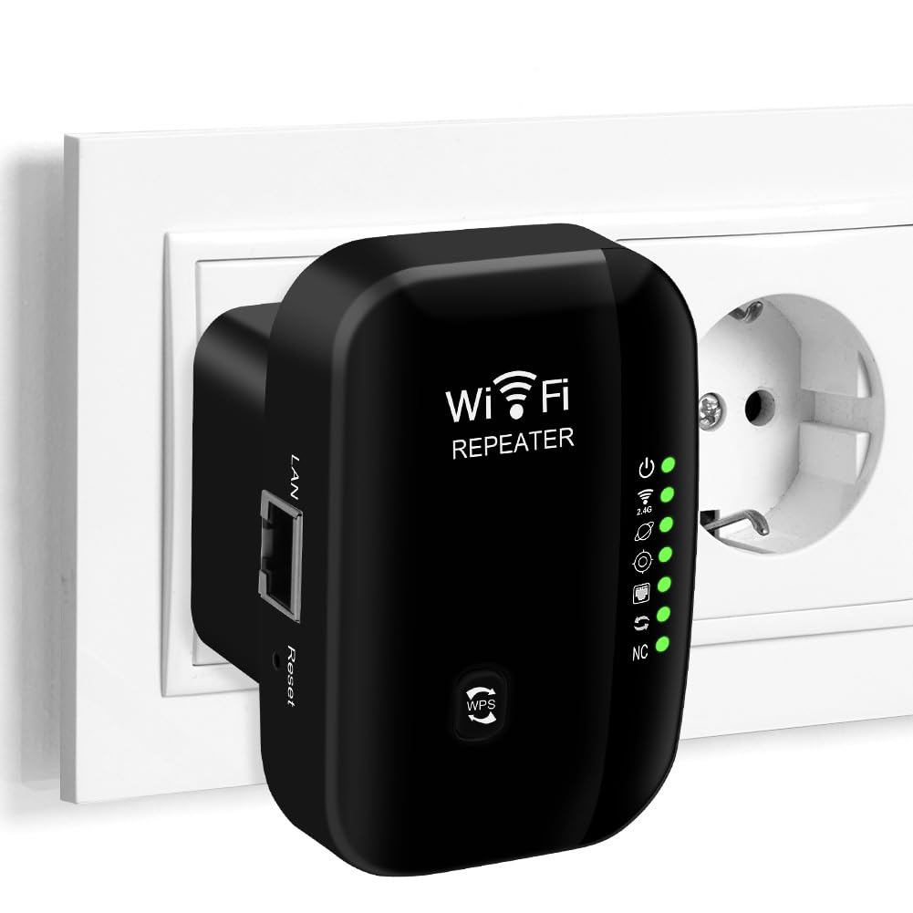 Flintronic WiFi Extender Booster, WLAN Verstärker 300 Mbit/s 2.4 GHz, WiFi Long Range Amplifier mit Repeater/AP Modus, WLAN Repeater mit Ethernet Port zu Allen Geräten