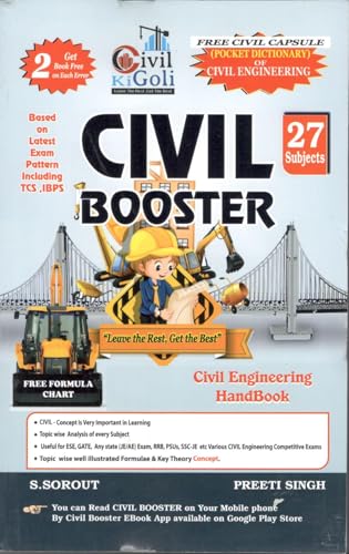 Image of CIVIL BOOSTER - Civil Ki Goli - Civil Engineering Handbook 24 Subjects - Free Formula Chart - With Civil Capsule Pocket Dictionary By S. Sorout - OCTOBER 2024 LATEST EDITION