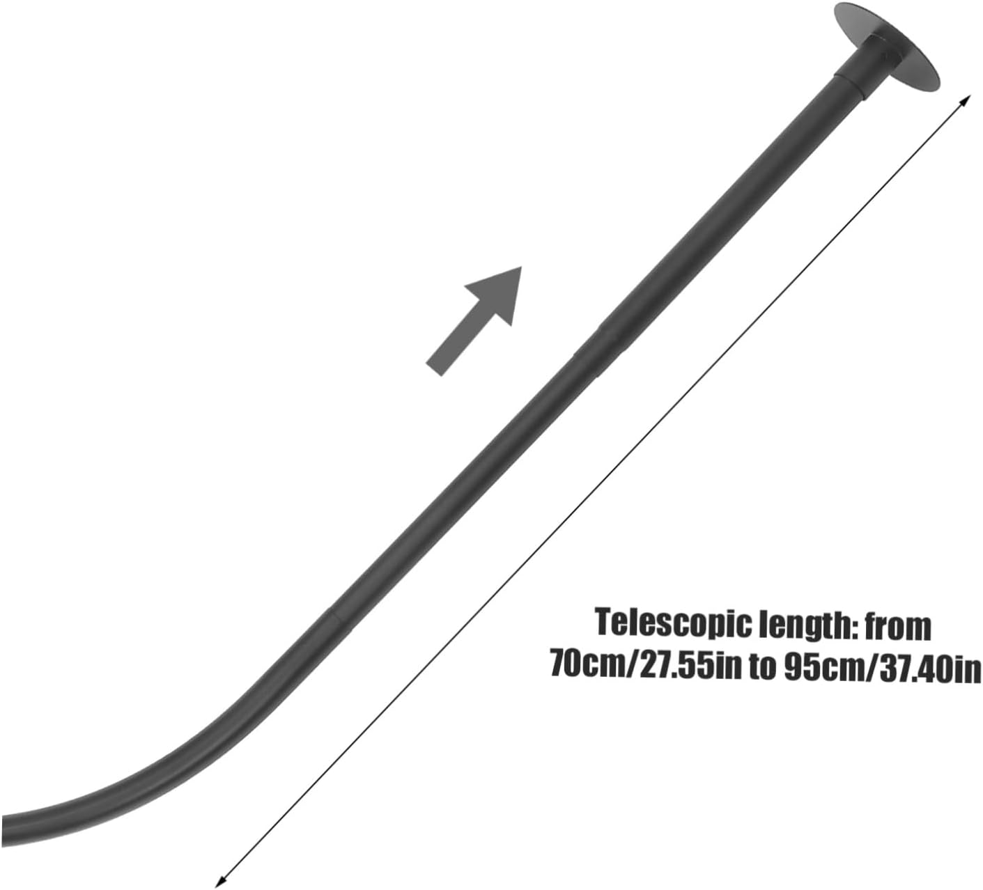 Mobestech Adjustable Curved Tension Curtain Rod Telescoping Shower Curtain Rod Design Easy Installation for Bathrooms and Closets No Damage to Walls