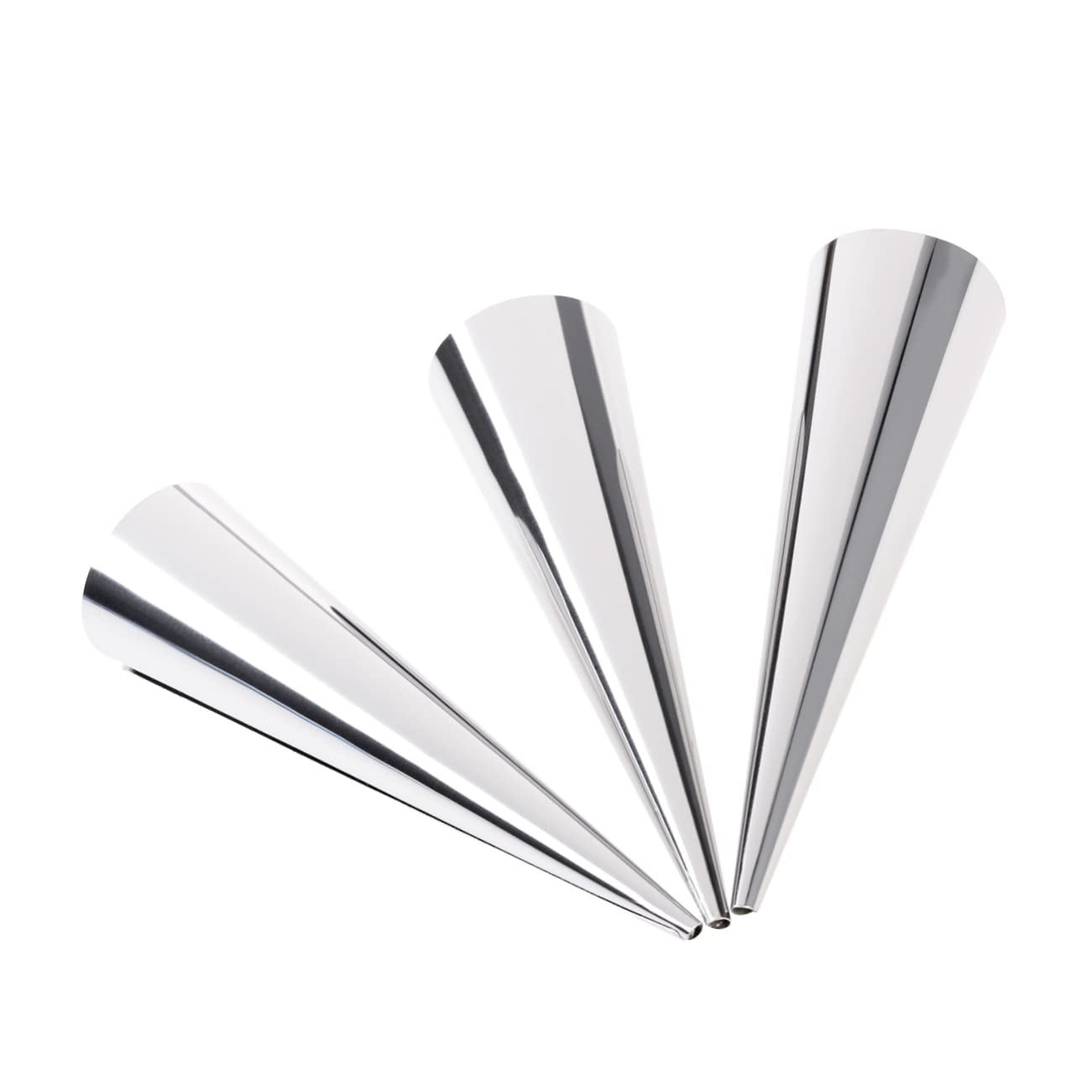 DECHOUS Stainless Steel Horn Cake Set of 3 Large Size Heat Non-stick for Baking Croissants Pastries