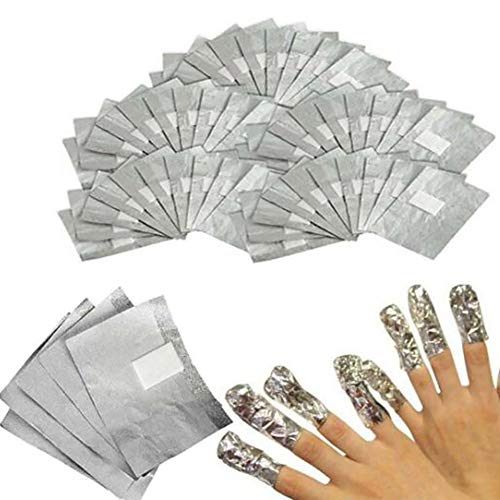 300pcs Aluminium Nail Remover,Nail Remover Wraps Aluminium Foil Gel Polish Removers Soak Off Nail Art Cleaner
