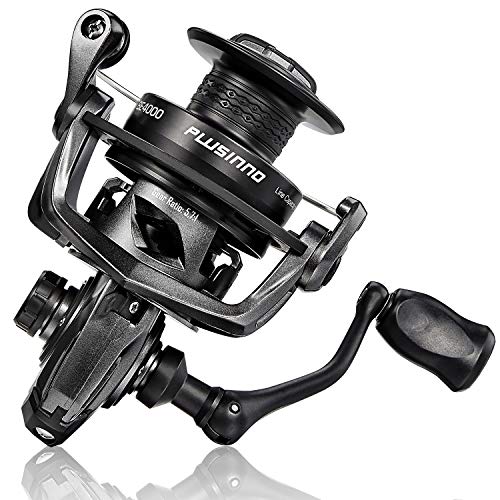 PLUSINNO Fishing Reel, 9 +1BB Spinning Reel, Ultra Smooth Powerful, Lightweight Graphite Frame, CNC Aluminum Spool for Saltwater Freshwater (BE4000)