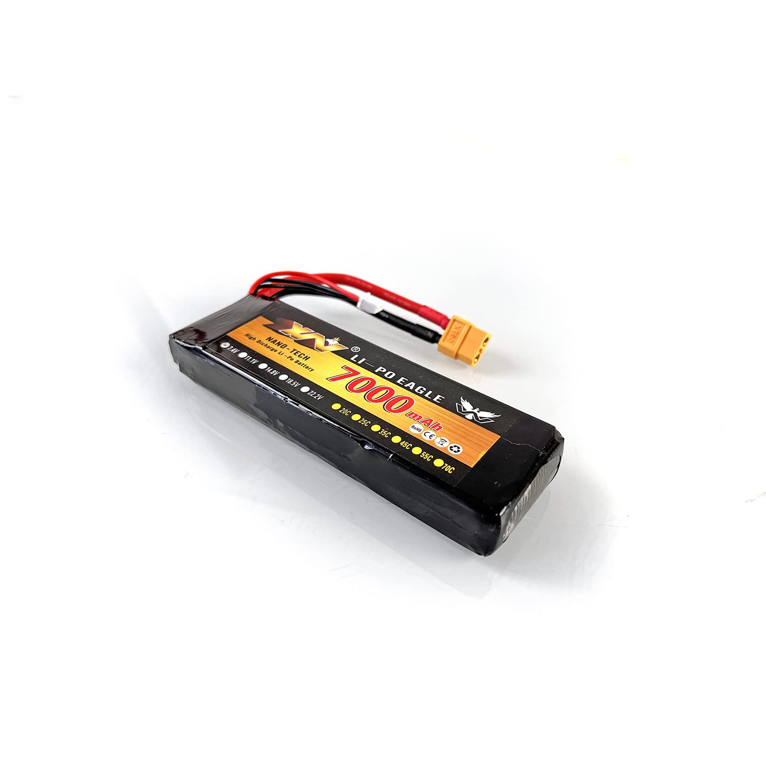 Heng Long 1/16 Elektronische Teile 7,4 V 7000 mAh Lipo Akku für RC Tank Hobby Modell Verbessertes Zubehör (XT60 Stecker)