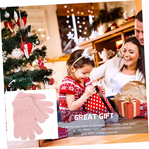 Kids Winter Plush Gloves Warm Wool Mittens for Boys and Girls Soft Knitted Thermal Handwear for Cold Weather2