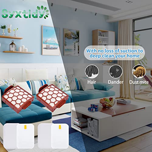 Image of 2 Foam + Felt, 2 HEPA Filter Replacement for Shark ZU62 ZU60 NV255 NV150 NV251 NV151 Navigator Rotator Pet Pro Upright Vacuum Part, 1238FT60 1239FT60