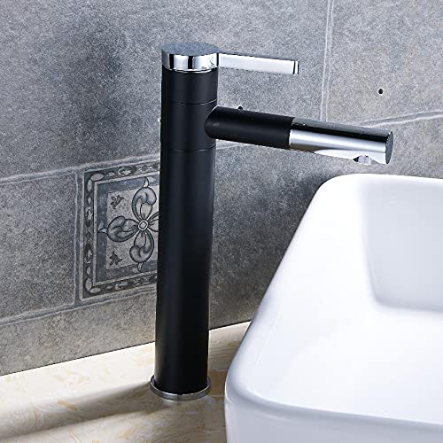 Robinet de lavabo mitigeur de salle de bain finition chromée argentée haute