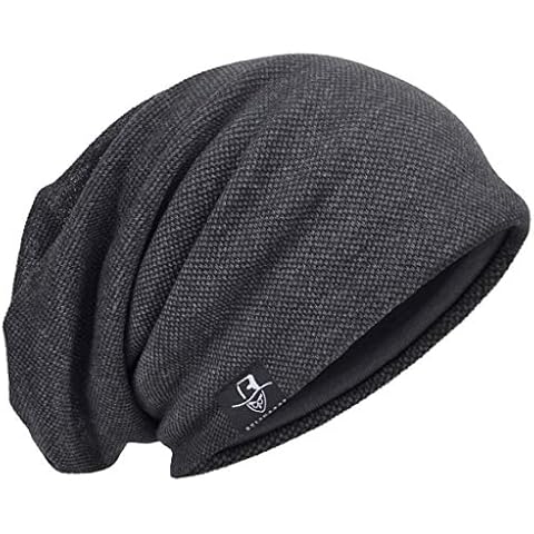 Men Slouch Hollow Beanie Thin Summer Cap Skullcap B011h (301-Grey) Cover