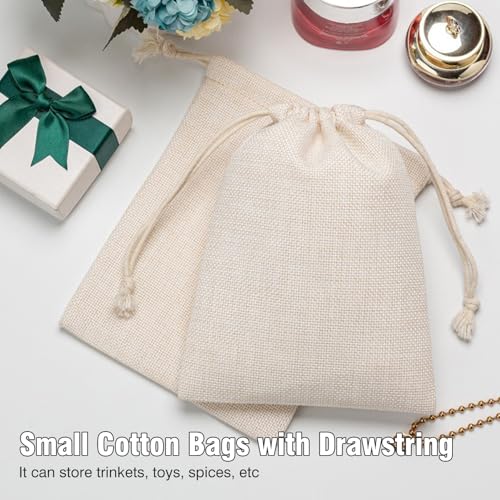 10 Stück Baumwollsäckchen Säckchen,8x10cm Stoffbeutel Klein,Jutebeutel Kleine Mit Kordelzug,Jutesäckchen zum Befüllen,Leinensäckchen,Jute Beutel,Duftsäckchen Leer,Kleine Stoffsäckchen,Geschenksäckchen
