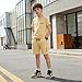 Togrielan Boys Summer 2-Piece Set Cool Letter Print Short Sleeve T-Shirt and Elastic Waist Shorts Size 5-10 Years 7 8