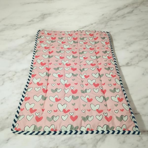 Fabrify 100% Cotton Newborn Baby Godadi, Baby Bed, Mattress, Rilka, Bedsheet (0-6 Months, Multi Color)(70x50 CM, Pink) 1