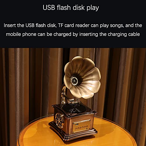 Phonographe à grande corne Original Antique avec carte Sd brûlante Usb rétro salon décoration tourne-disque vinyle - Les Beatles, Paul McCartney, John Lennon, RIngo Starr, George Harrison Phonographe à grande corne Original Antique avec carte Sd brûlante Usb rétro salon décoration tourne-disque vinyle – Image 6