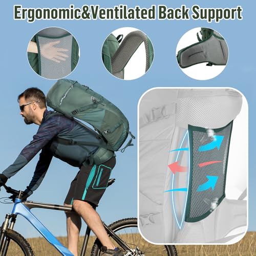 Night Cat QLBB-50L-GRN Internal-Frame Hiking Backpack: 50L Camping Backpack thumb #2