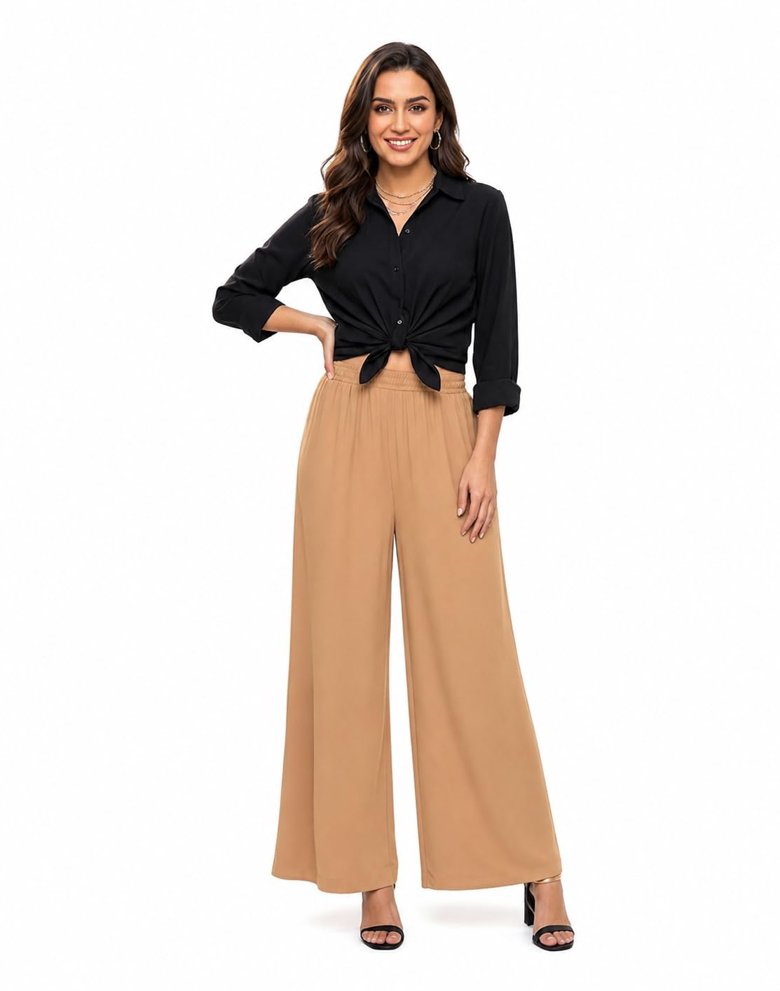 Women's Solid Rayon Palazzo Pants | Elastic Waist | Wide Leg | Soft & Comfortable | Casual, Ethnic-picture-38