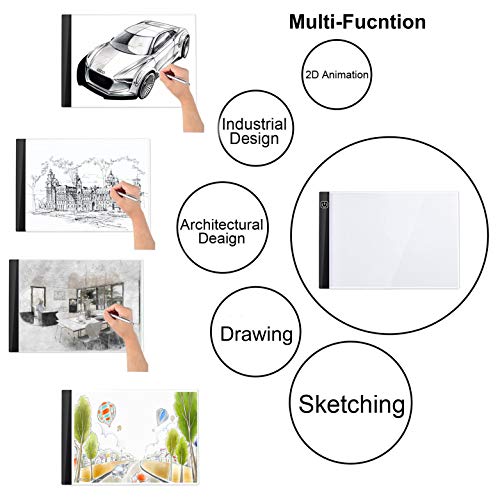 A4 Ultra-Thin Portable LED Light Box Tracer USB Power Cable Dimmable Brightness Artcraft Tracing Light Pad Light Box w 5D Diamond Painting Tool Set - Thumbnail 6